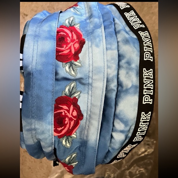 Vs pink campus backpack blue tie dye red roses rare 2017-18 collection - Picture 3 of 12